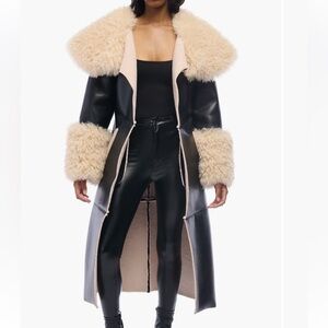 Elegant Black and Cream Teddy Jacket